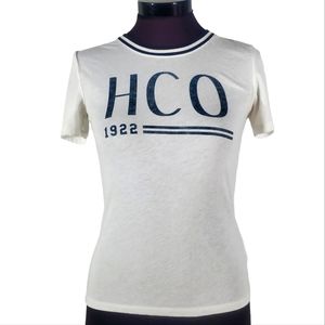 Hollister White Blue 1922 T Shirt Size Small